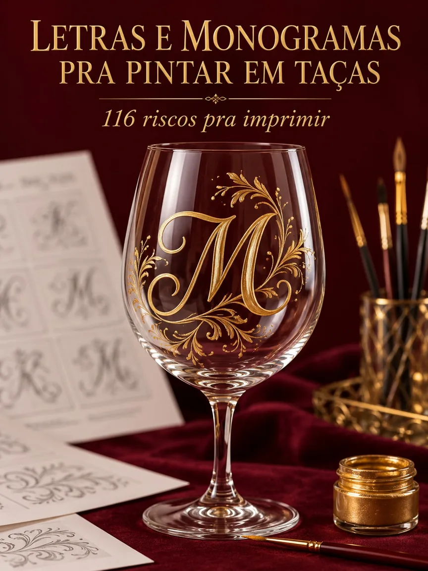 Capa do livro Letras e Monogramas pra Pintar em Taças